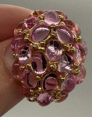 VTG SIGNED KJL KENNETH JAY LANE FAUX PINK JELLY BELLY CLIP ON EARRINGS NICE!