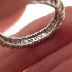 Ross Simons 925 Sterling Silver Vintage Ribbed Band Ring Size 7.75