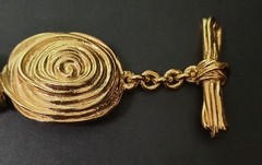 Vintage Runway Chunky Gold Tone Swirl Chain Belt Necklace & Bracelet Set 60s 80s