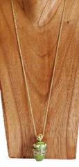 Joan Rivers Imperial Treasures III Green Enamel Egg Pendant Necklace 29 in Long