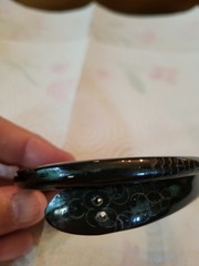 Antiqe Victorian buffalo carved enameled snake bracelet, estate