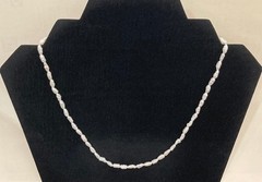 Vintage 17 in Lustrous Freshwater Cultured Natural Baroque Rice Pearl Necklace