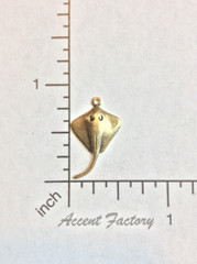 46243 – 6 Pc. Lot Stingray Jewelry Finding Charm BRASS Oxidized