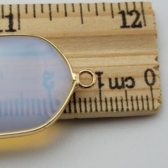 Vintage Gold Tone Opalite Pendant 1.75″