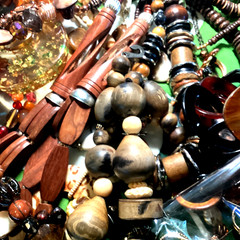 1/2LB Jewelry TREASURE Lot with Earthy & Warm Amber, Brown golden Autumn theme