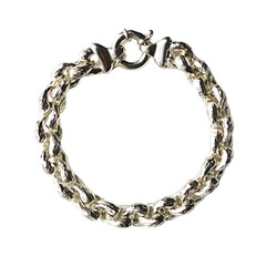 Vintage CTC Italy 925 Sterling Silver Oval Link Chain 6.5” Bracelet, 9.9mm, 30g