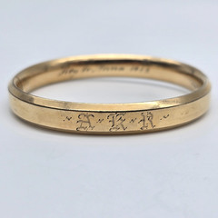 1912 Antique 14k Gold Filled Hinged Bangle Bracelet 7.5″ – Mono, Anna AKR