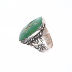 sz5 c1930’s Cerrillos Turquoise ingot/sterling silver vintage Navajo ring