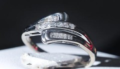 10k white gold swirl ring 0.45ct natural diamond size 6 handmade 2.2gr N2706F