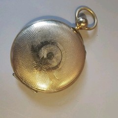 Victorian Mourning Locket Gold-Filled 2 Tintype Photos c1860 Antique Pendant