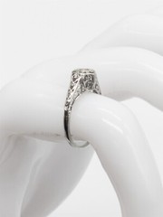 Antique 1920s BELAIS .25ct Natural Alexandrite 18k White Gold Filigree Ring
