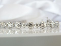 Vintage Sterling Silver 925 Natural Diamond Tennis Bracelet Fits 7.5″
