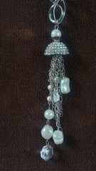 Lot of 2 Vintage Multi Strand Silvertone Tassel Necklaces