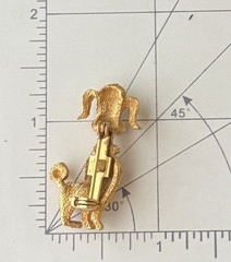 Vintage Poodle Gold tone metal brooch