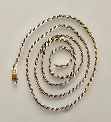Vintage 11.48 gram Sterling Silver 925 2.5mm Rope Necklace JN, Italy 23′ Long