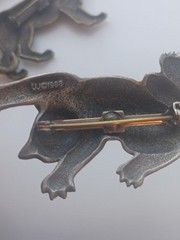Vintage JJ Jonette & AJC Cat Lion Brooch Lot Pewter Gold Tone Novelty Pins
