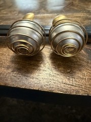Givenchy Paris New York Brushed Gold and Silver Caged Ball Pierced Earrings