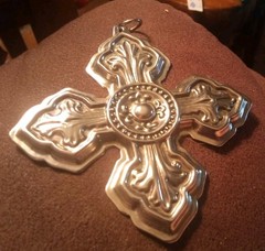 VTG Cross Raimond Silver plate Ornament Italy – Set Of 2