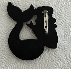 Mermaid vintage style acrylic brooch pin
