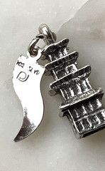 Vintage Chinatown Charm San Francisco Pagoda Nickel Silver Pendant Signed