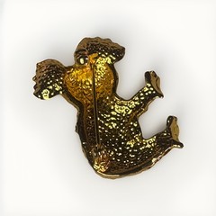 Gold Tone Koala Bear Pin Brooch Multi Color Rhinestones