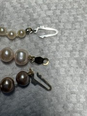 Vintage Single strand pearl necklace Lot of 3 with 10K gold clasps 17-18” inches