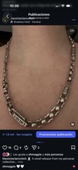 Weighty Antique Sterling Silver Trombone Link Chain 24” 54.6g