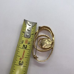 Vtg Brooch Mod Retro Geo Statement Goldtone metal Faux Pearl Classiccore