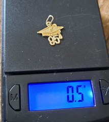 Vintage 90s 14K Yellow Gold 1995 Graduation Cap Charm NOS 0.5 Grams