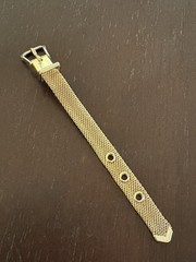 Vtg Gold Tone FLEXIBLE Mesh 3 Hole Adjustable BELT BUCKLE RING Japan RETRO MCM