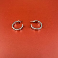 Vintage Hoop Earrings Lot Silver Gold Tone Thick Mixed Sizes Pierced 1990s
