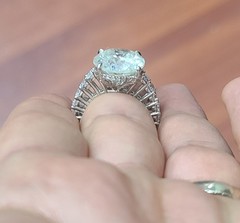 Vintage Platinum Engagement Ring 9.65CT. Natural Diamond Round Shape AGI Cert