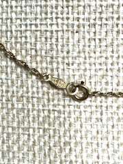 14K Victorian WATCH CHAIN necklace with Ruby Heart Shaped Slider & clip/fob