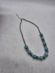 FAUX TURQUOISE NECKLACE Vintage Rare Mint Adjustable Womens Jewlery