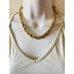 Erwin Pearl Gold Plated Regal Signed rope necklace VTG Statement Collar Elegant