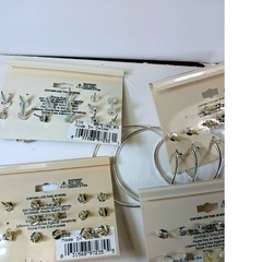 Sensible Solutions Vintage Y2K Deadstock Earring Lot Silver Hoops Studs 7 Cards