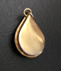 Vtg Gold Tone Micro Mosiac Teardrop Pendant Charm STUNNING! Steal Of A Deal!