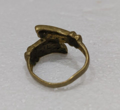 Vintage Moroccan Berber Brass Wrap Engraved Ring Tribal Amazigh Statement