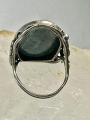 Art Nouveau ring Floral Art Deco leaves band Size 4.25 Sterling Silver women gir
