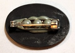 Oval Black Basalt Ceramic Pin of Intaglio of Dancing Girl c. 1975