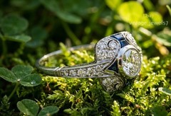14K Gold Over 2.44CT Round Lab Created Diamond Vintage Art Deco Engagement Ring