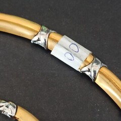 Vintage Bicolor Set Collar Bracelet Heavy Deco X-Design Link Classic Timeless