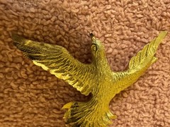 Vintage Signed Pewter~Gold Plated Pewter Swallowtail Bird Figure 2.5” Brooch Pin