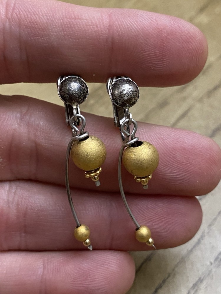 Vintage Estate 925 Sterling Silver Signed Clip On Earring