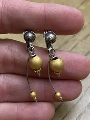Vintage Estate 925 Sterling Silver Signed Clip On Earring