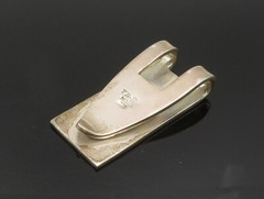 MEXICO 925 Sterling Silver Vintage Carved Bird Motif Money Clip TR3318