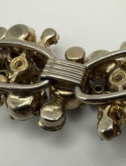 DeLizza & Elster (D &E) Juliana Cognac & Iridescent AB Rhinestone Bracelet 6.75”
