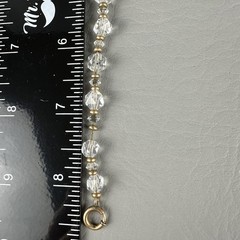 Vintage Necklace Clear Faceted Crystal Beads Gold Tone Graduated 15″
