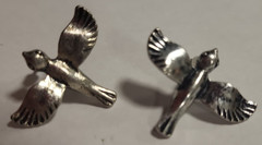 Vintage Silver Tone Flying Swallow Bird Stud Earrings Boho Nature Sparrow Studs