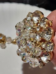 Juliana DE Delizza Elster Cha Cha Rhinestone Crystal Dangle Brooch and Earrings